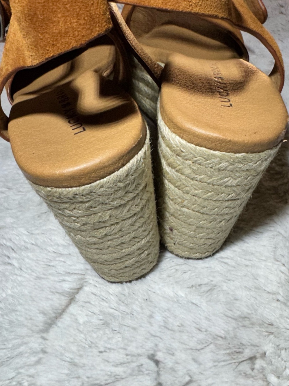 Lucky Brand LK-Neveah  Espadrille Wedge Sandals - Tan Women’s size 8 - Picture 5 of 10